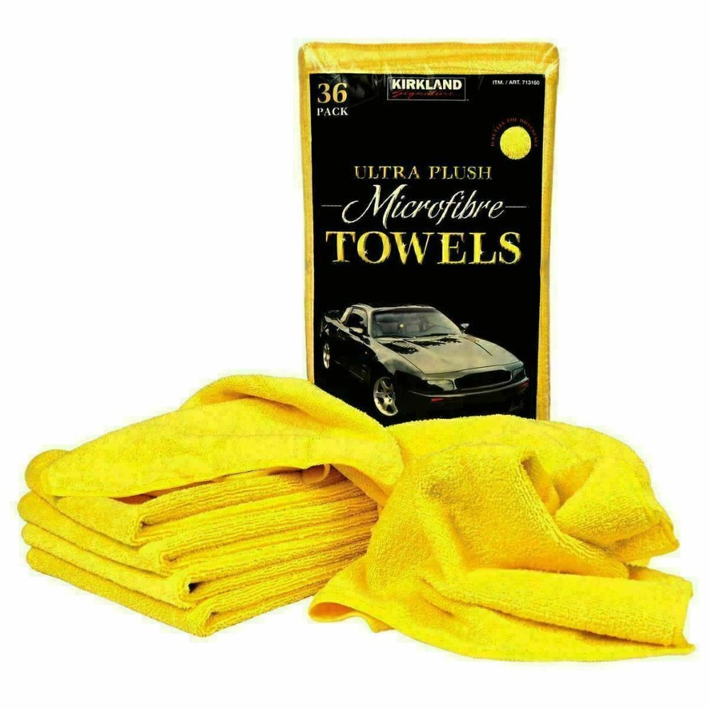 Kirkland Signature Ultra Plush Microfiber Towel, Yellow, 16 in x 16 in, 36-Count